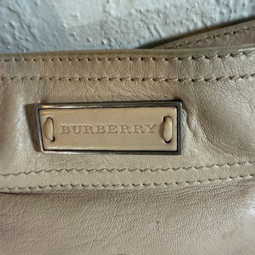 Auth BURBERRY Pink Leather Messenger Crossbody Bag Nova Check Lining Pockets Zip - Picture 6 of 14